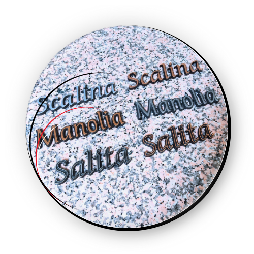 Inscription en doré , argenté, et blanc